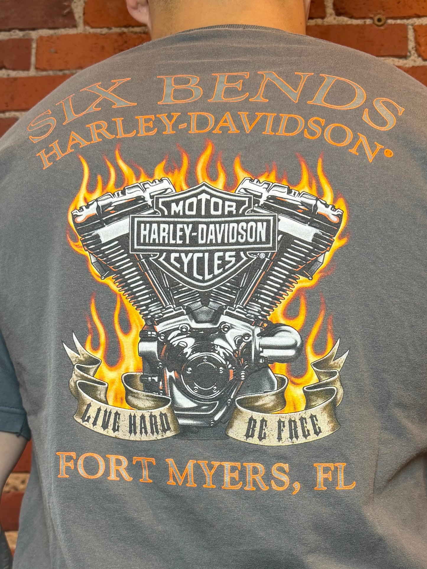 (L) Harley‑Davidson Six Bends Fort Myers “Pin‑Up Girl” Tee