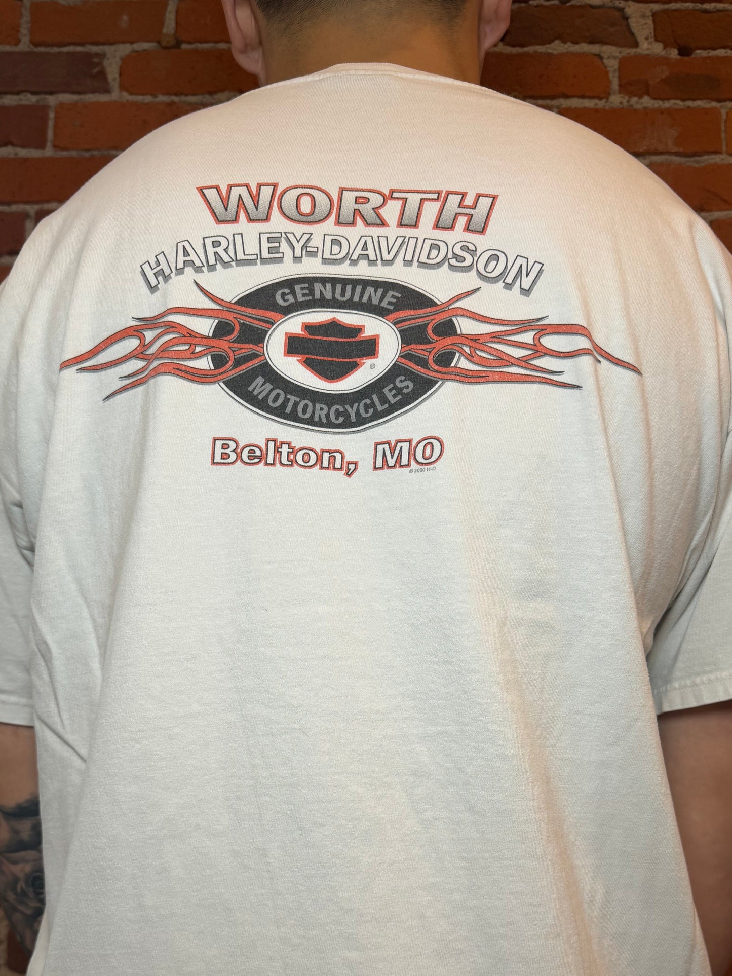 (2XL) 2001 Harley‑Davidson Flaming Eagle Pocket Tee