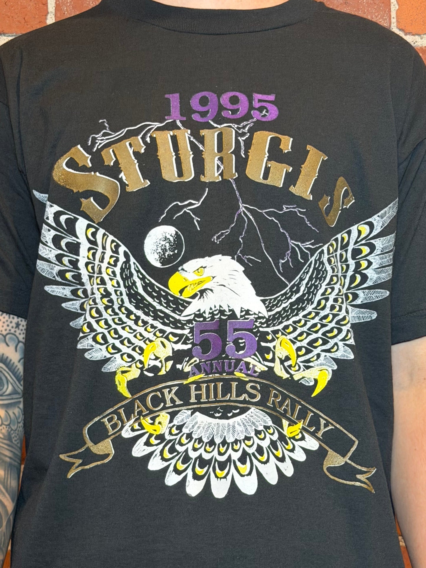 (L) 1995 Sturgis 55th Annual Black Hills Rally Tee
