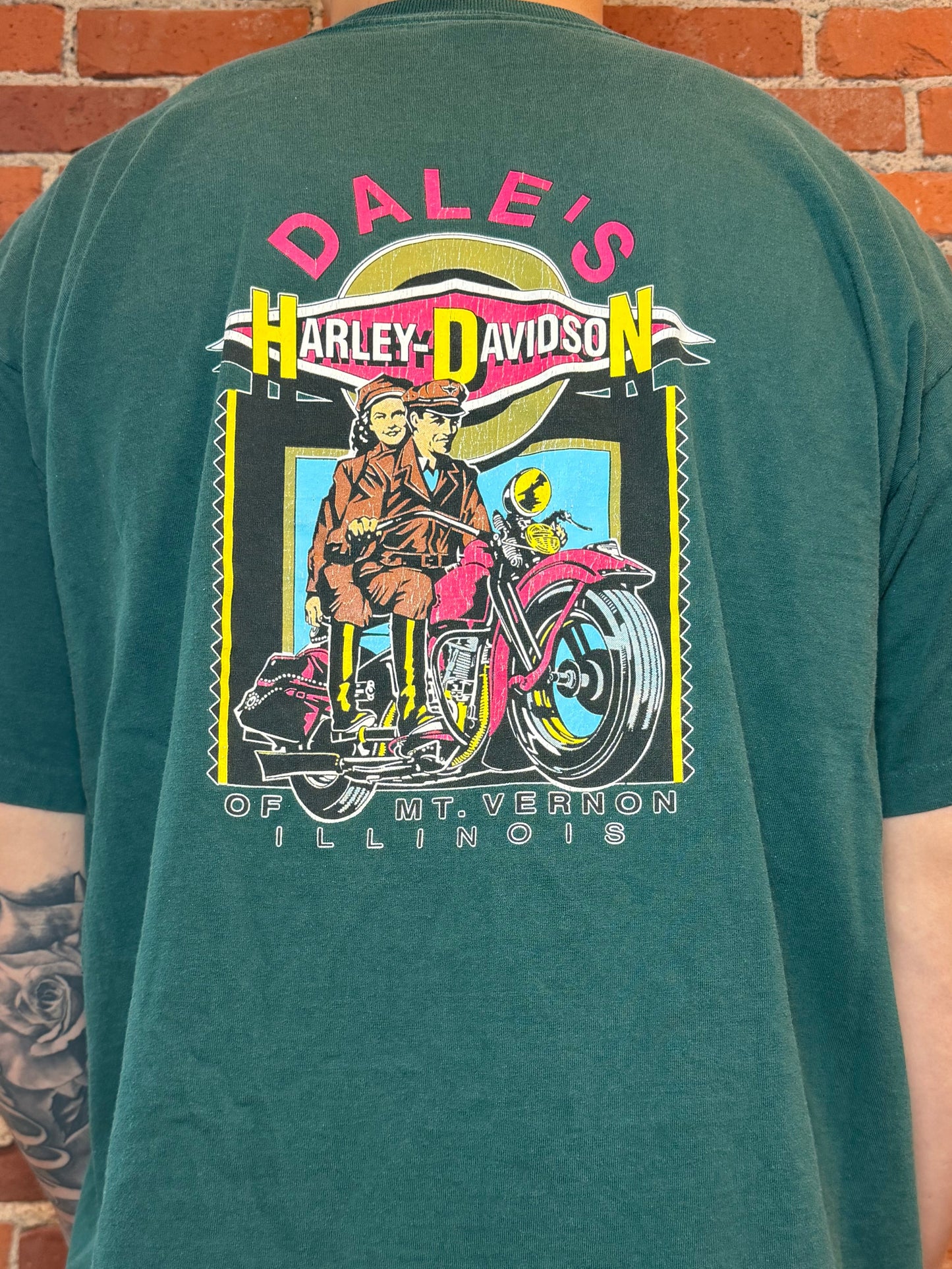 (2XL) Harley‑Davidson Rawhide Olathe KS “Biker Girl / Harley Rules” 90s Tee