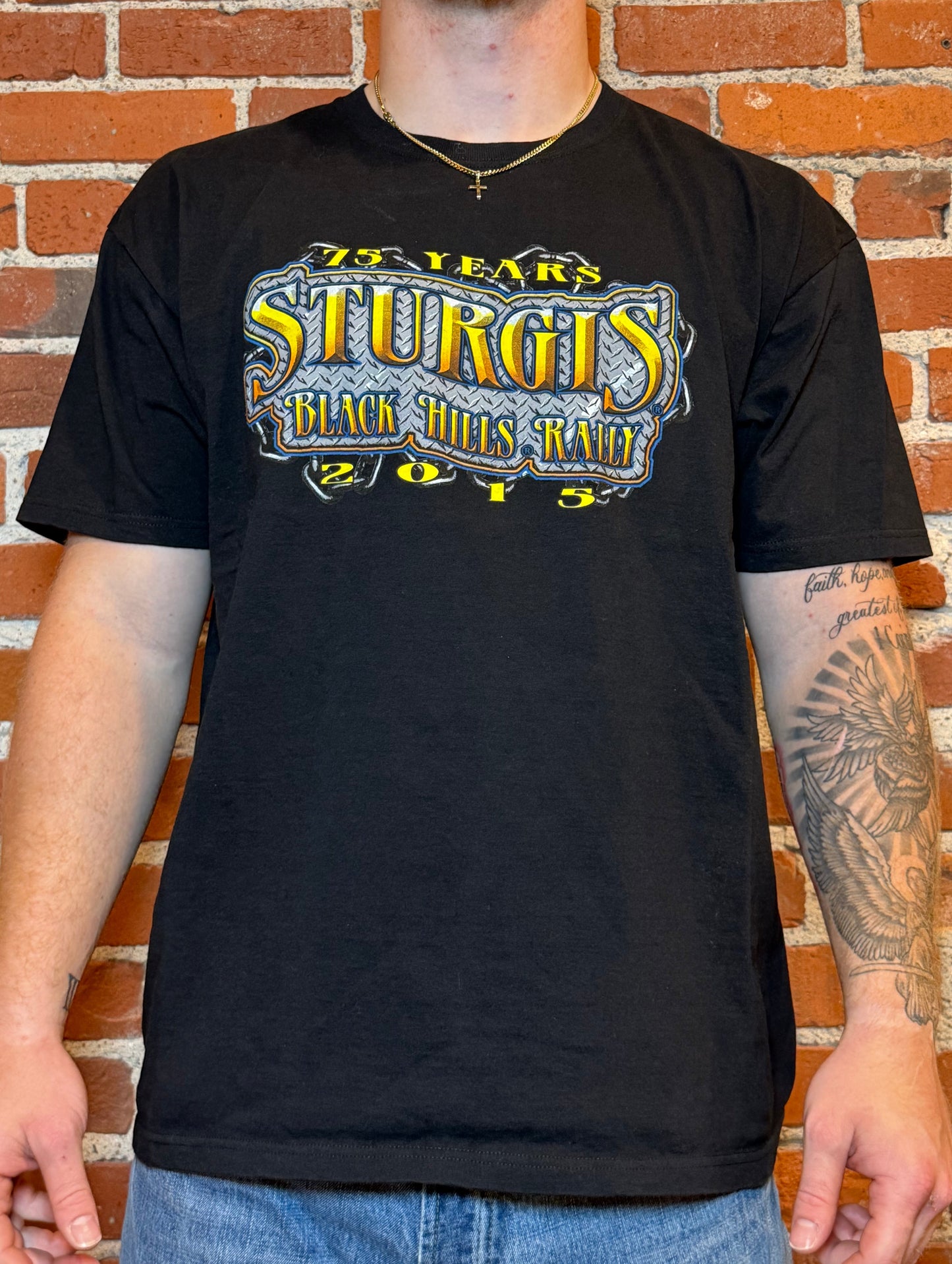 (XL) 2015 Sturgis 75th Anniversary Black Hills Rally Tee