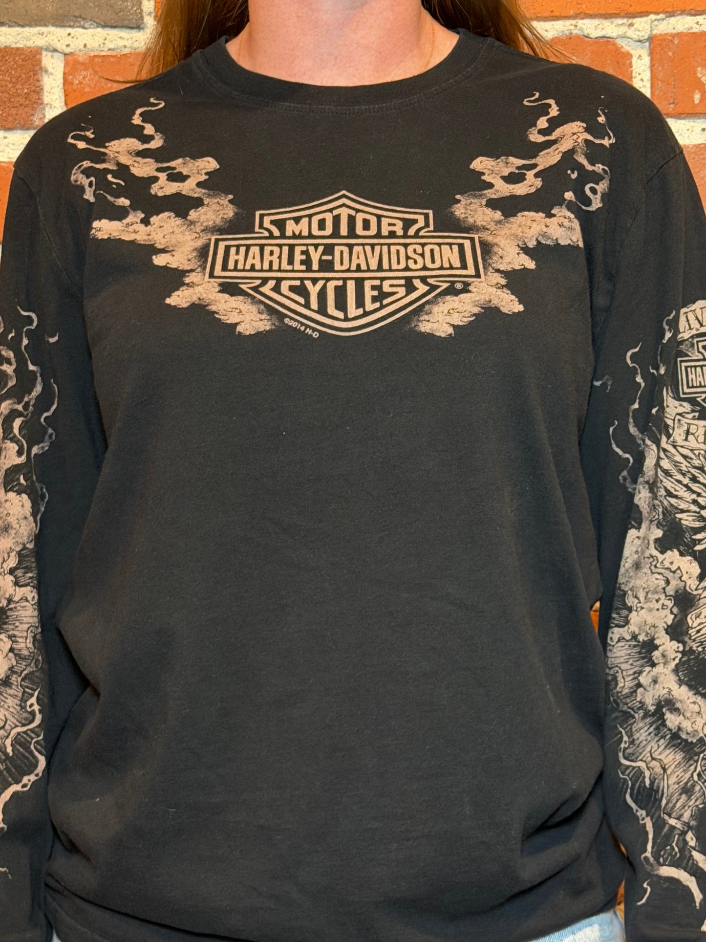 (L) 2014 Women’s Harley‑Davidson Bleu Bayou Houma LA Long Sleeve Tee