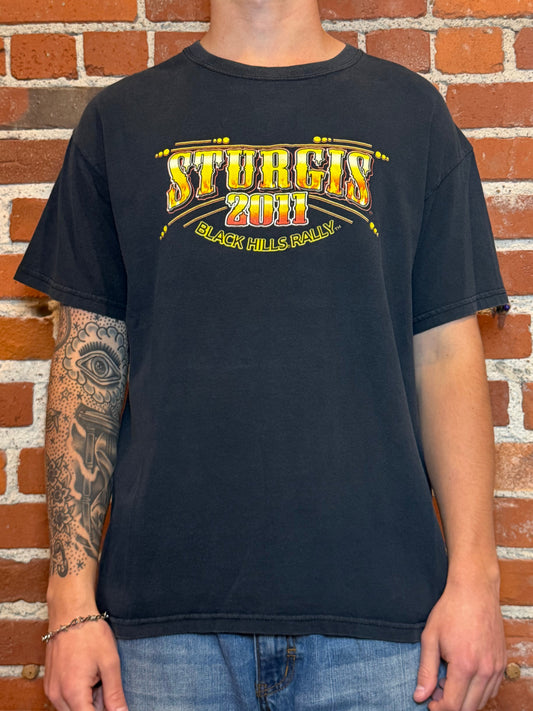 (L) 2011 Sturgis 71st Anniversary Black Hills Rally Flame Tee