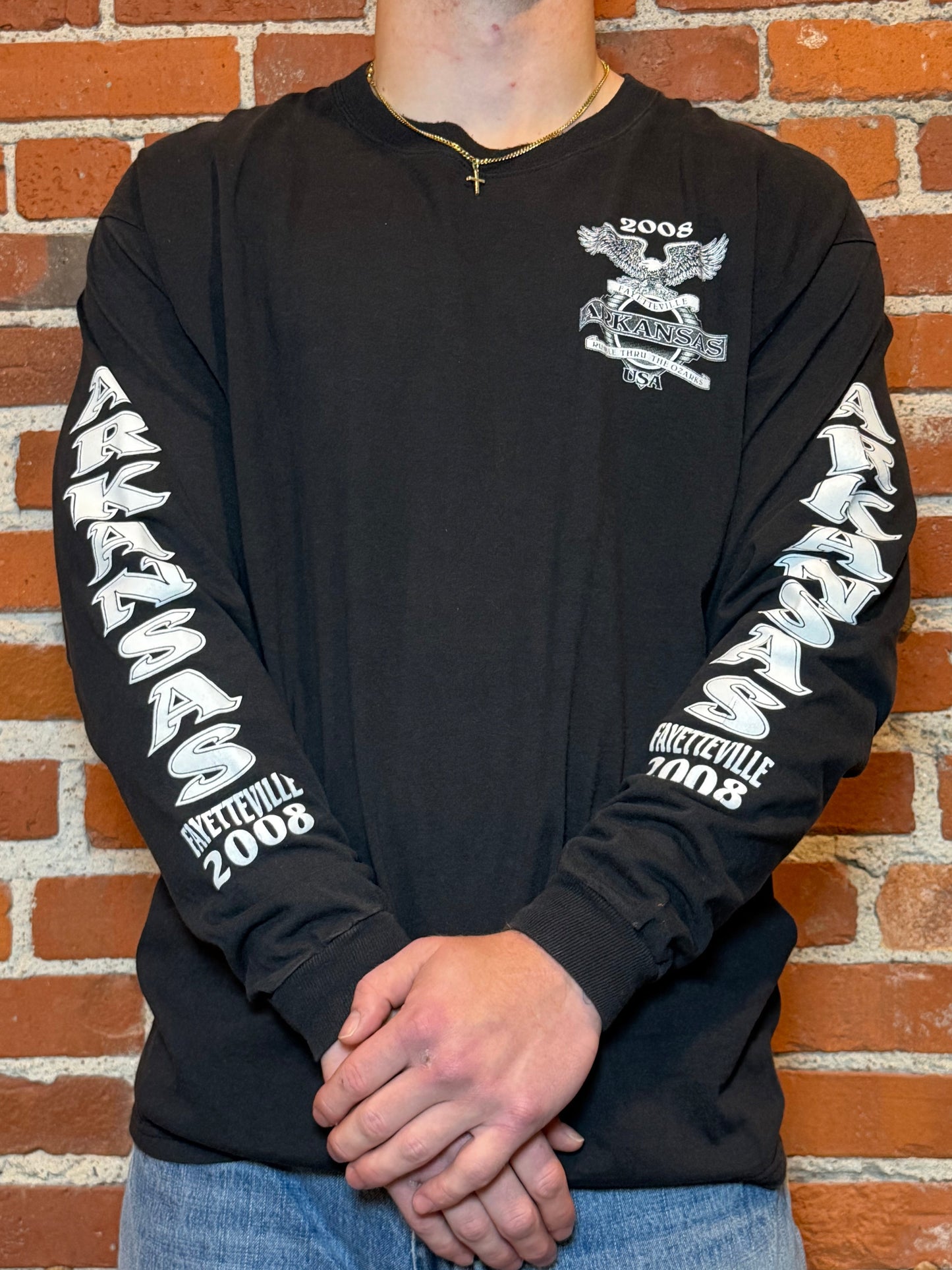 (XL) 2008 Rumble Thru The Ozarks – Fayetteville, Arkansas Long Sleeve Biker Tee