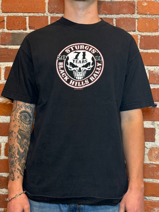 (L) 2011 Sturgis 71st Anniversary Black Hills Rally Skull Tee