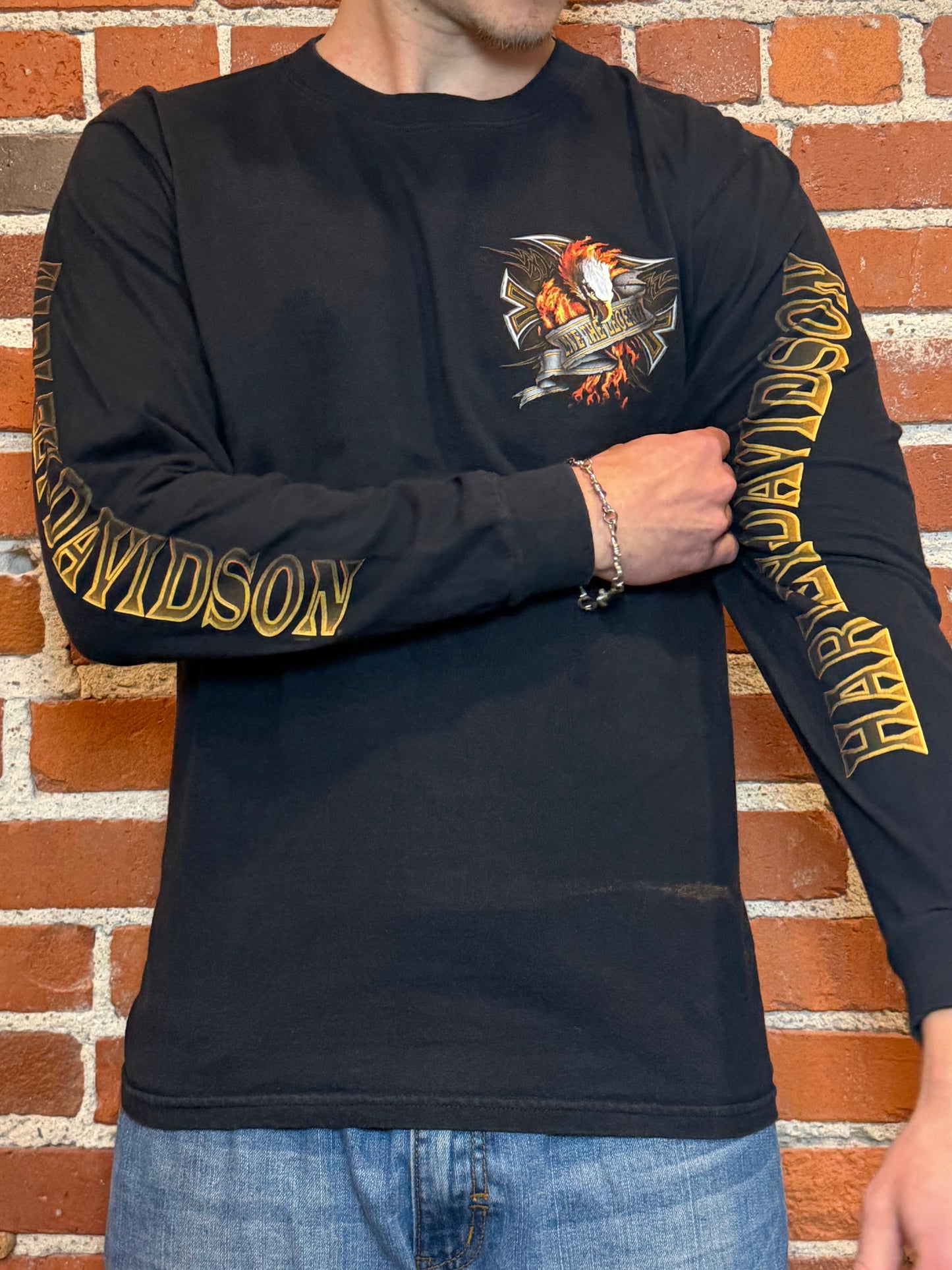 (L) Harley‑Davidson Worth North Kansas City MO Long Sleeve Flame Tee