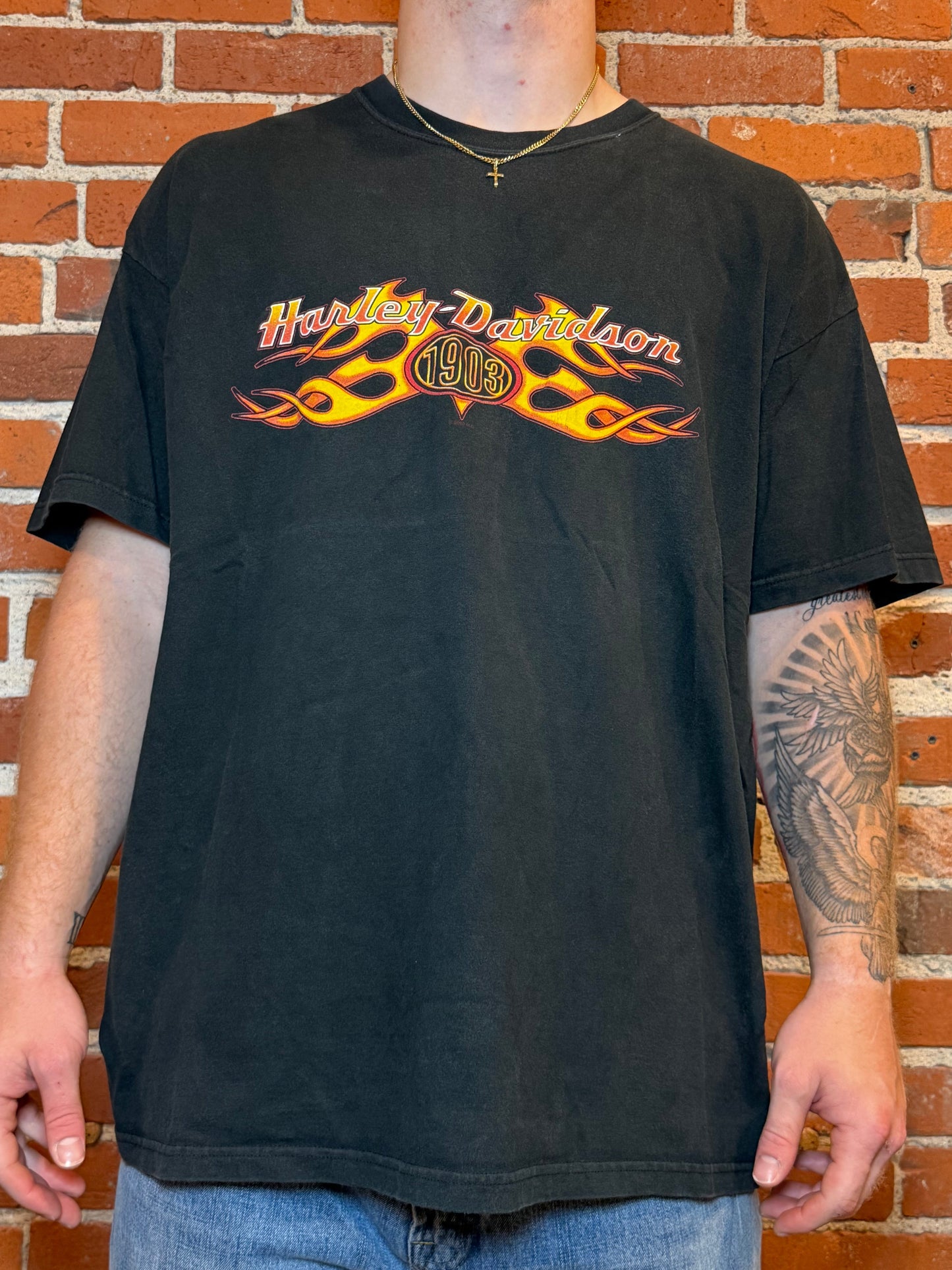 (2XL) 2003 Harley‑Davidson Gail’s Kansas City Flame Tee