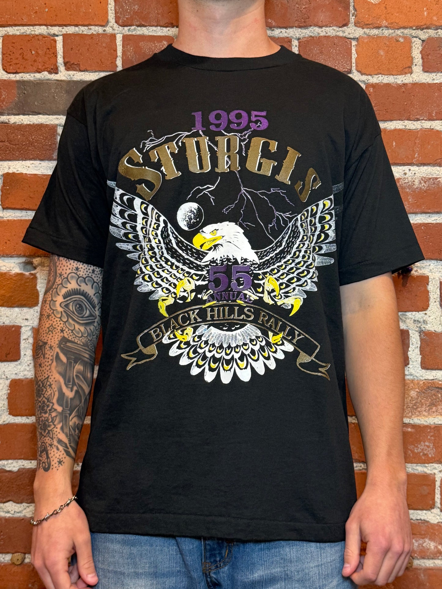 (L) 1995 Sturgis 55th Annual Black Hills Rally Tee
