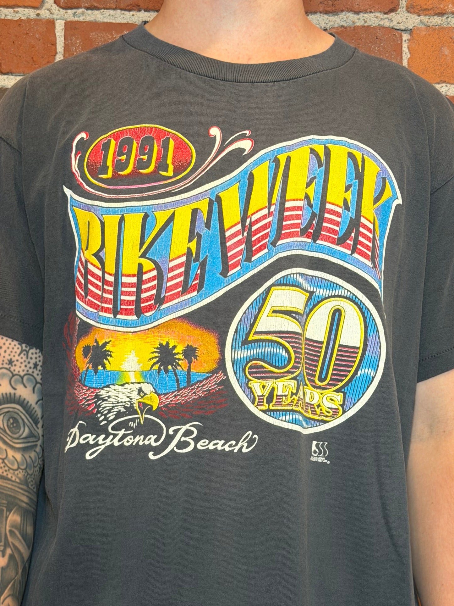 (XL) 1991 Harley‑Davidson Daytona Beach 50th Bike Week Tee