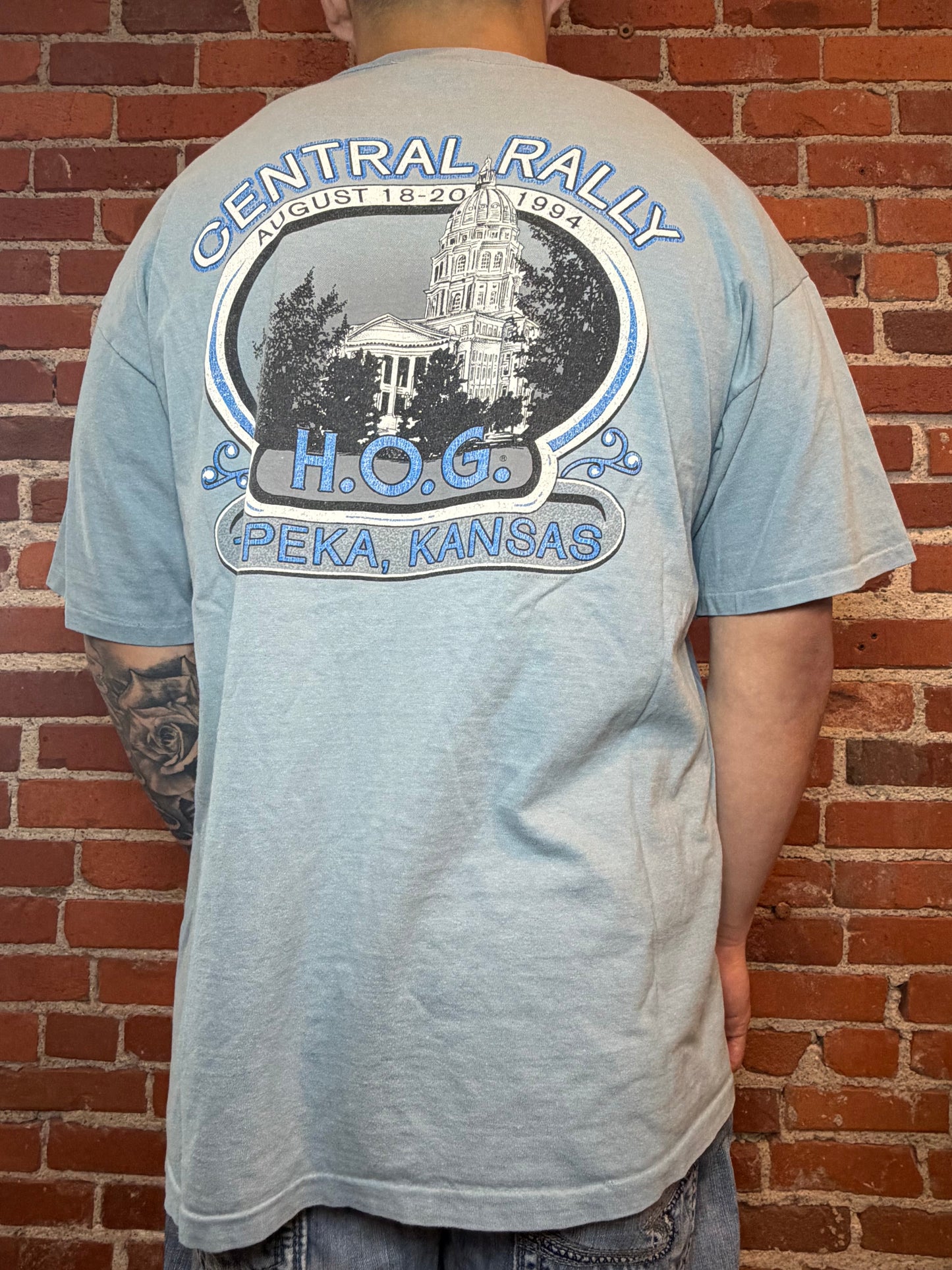 (2XL) 1994 Harley‑Davidson H.O.G. Central Rally Topeka KS Tee
