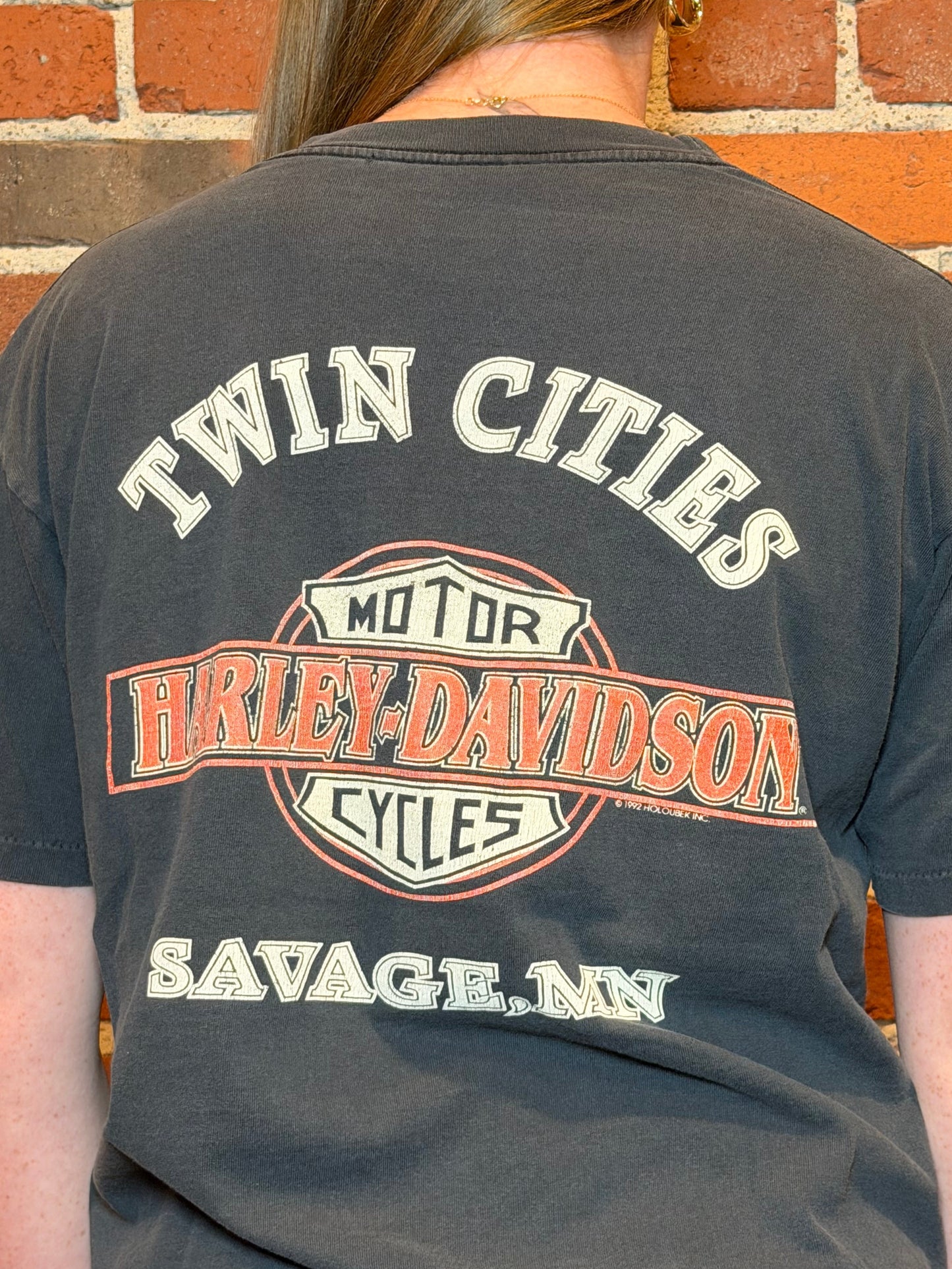 (M) 1992 Harley‑Davidson Twin Cities Savage MN Eagle Tee