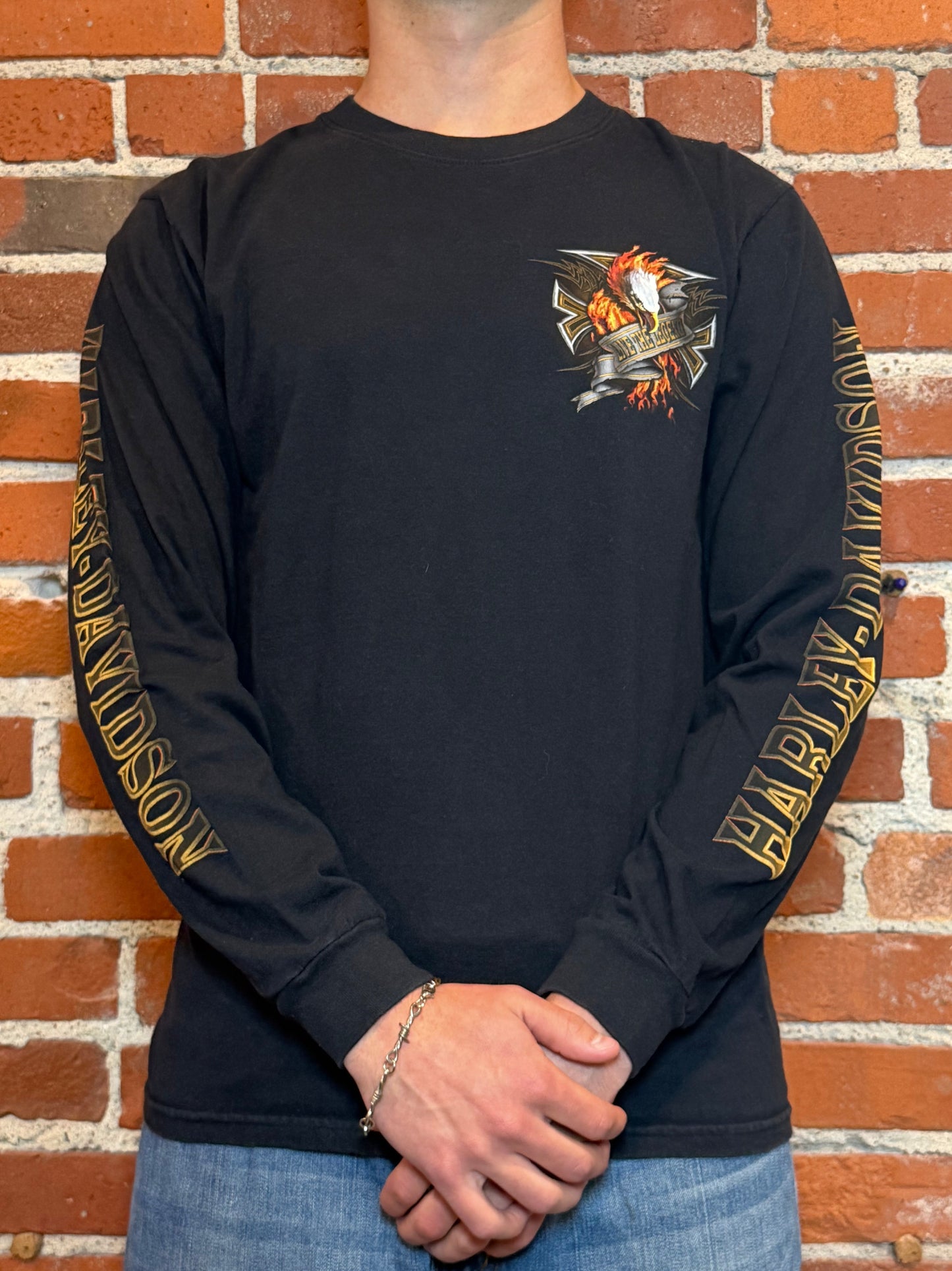 (L) Harley‑Davidson Worth North Kansas City MO Long Sleeve Flame Tee