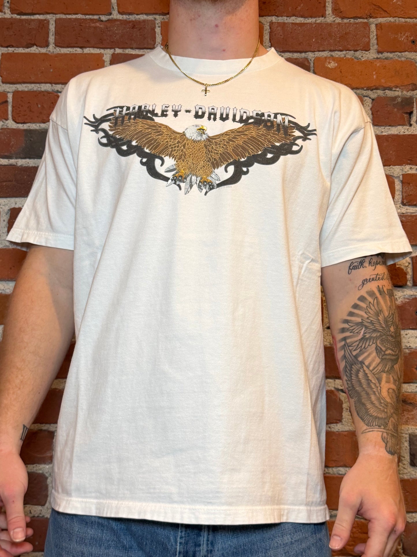 (2XL) 2003 Harley‑Davidson Central Shawnee KS Eagle Tribal Tee