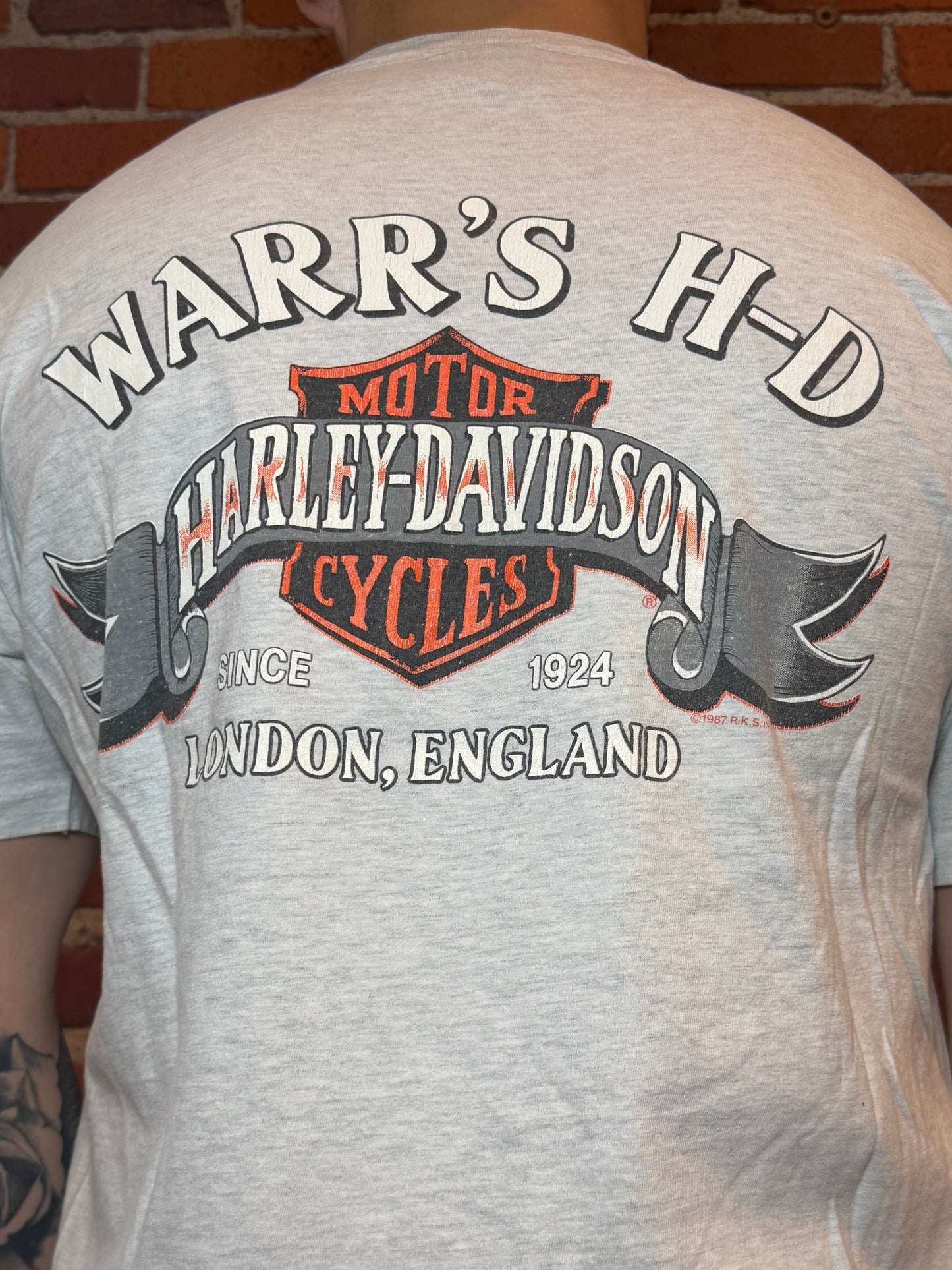 (XL) 1993 Harley‑Davidson Warr’s London Eagle Tee