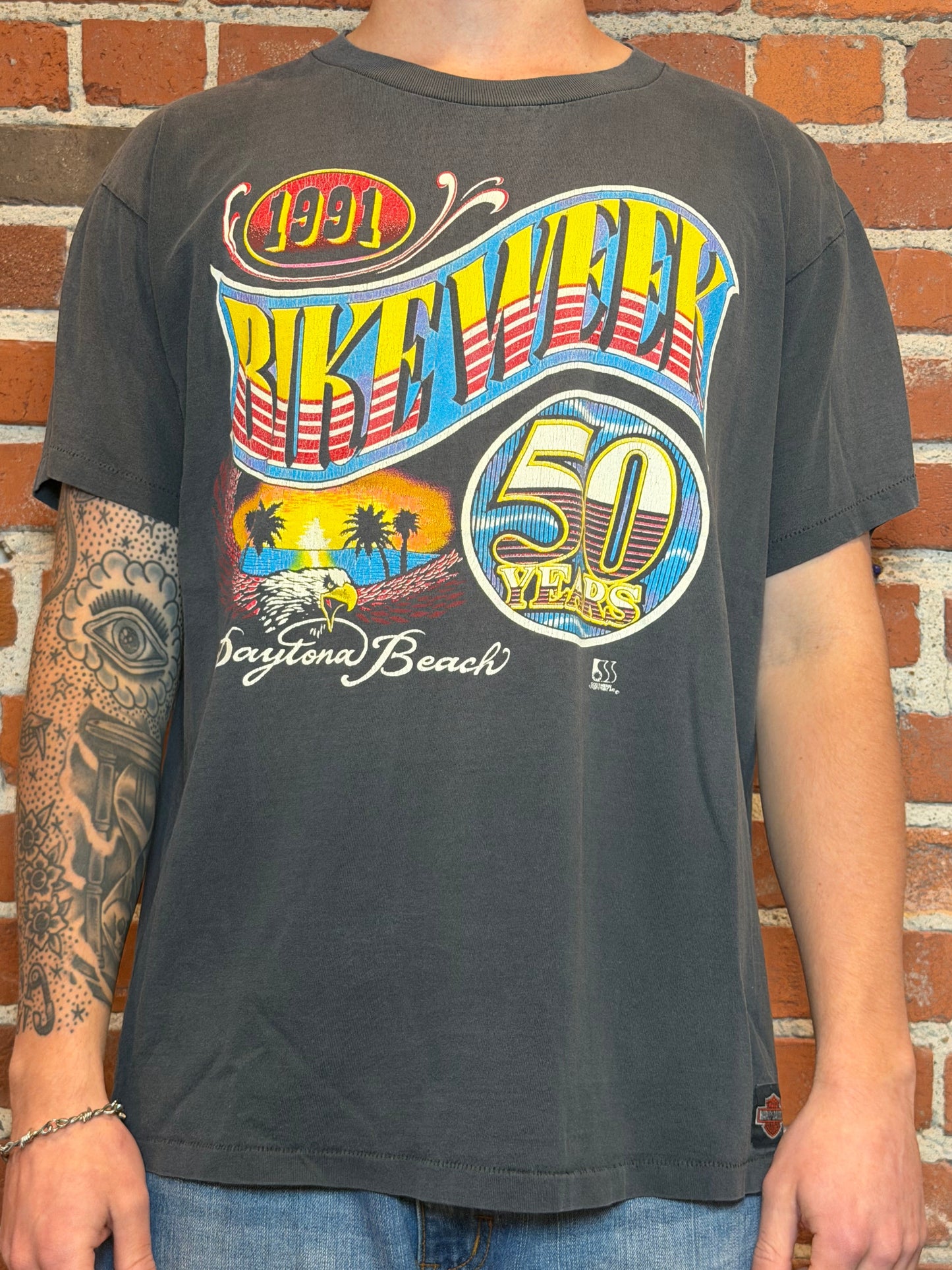 (XL) 1991 Harley‑Davidson Daytona Beach 50th Bike Week Tee